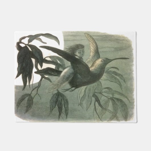 Elf Fairies Elfen Maan Nachtscène Vogel Vliegen Deurmat (Voorkant)