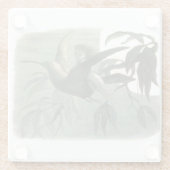 Elf Fairies Elfen Maan Nachtscène Vogel Vliegen Glazen Onderzetter (Achterkant)