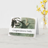 Elf Fairies Elfen Maan Nachtscène Vogel Vliegen Kaart (Gele Bloem)