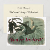 Elf Fairies Elfen Maan Nachtscène Vogel Vliegen Kaart (Voorkant / Achterkant)