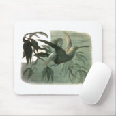 Elf Fairies Elfen Maan Nachtscène Vogel Vliegen Muismat (Met muis)