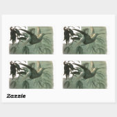 Elf Fairies Elfen Maan Nachtscène Vogel Vliegen Rechthoekige Sticker (Vel)