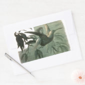 Elf Fairies Elfen Maan Nachtscène Vogel Vliegen Rechthoekige Sticker (Envelop)