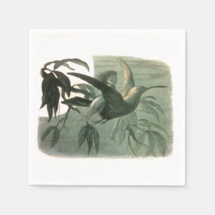 Elf Fairies Elfen Maan Nachtscène Vogel Vliegen Servet