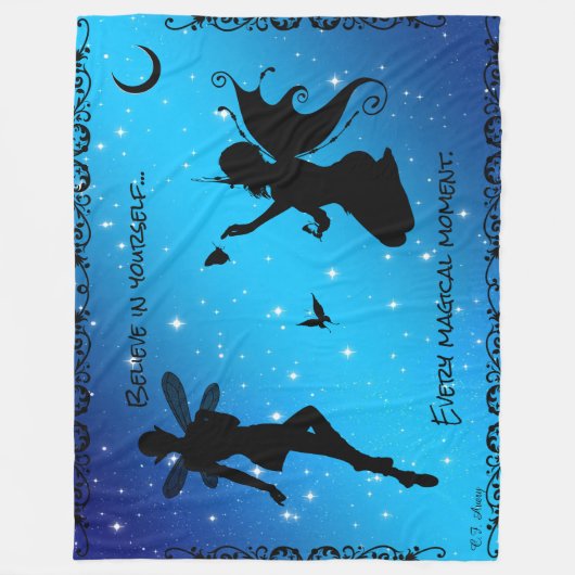 Elf Fairy & Butterfly Fantasy.. Geloof in jezelf Fleece Deken (Voorkant)