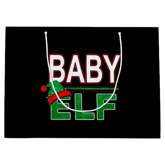 Elf Familie | Baby Elf Kerstvakantie #TeamElf Large Cadeautasje (Voorkant)
