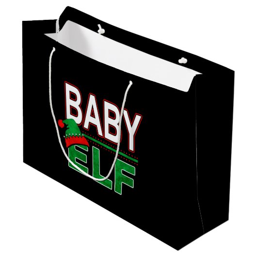 Elf Familie | Baby Elf Kerstvakantie #TeamElf Large Cadeautasje (Voorkant Gekanteld)