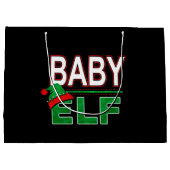 Elf Familie | Baby Elf Kerstvakantie #TeamElf Large Cadeautasje (Achterkant)
