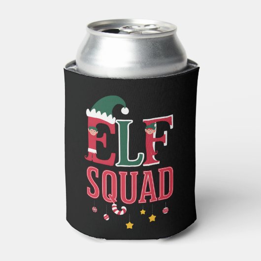 Elf Familie Kerst Bijpassende Pyjama Elf Squad Blikjeskoeler (Blikje Voorkant)