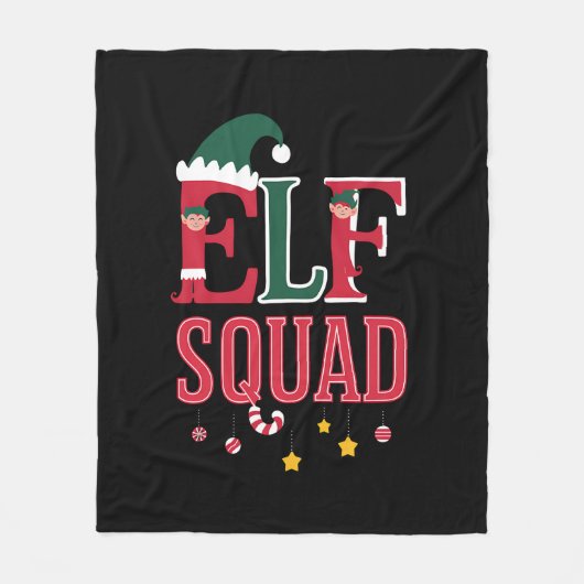 Elf Familie Kerst Bijpassende Pyjama Elf Squad Fleece Deken (Voorkant)