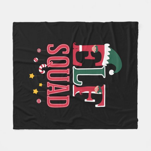 Elf Familie Kerst Bijpassende Pyjama Elf Squad Fleece Deken (Voorkant (Horizontaal))