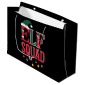 Elf Familie Kerst Bijpassende Pyjama Elf Squad Groot Cadeauzakje (Voorkant Gekanteld)
