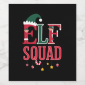 Elf Familie Kerst Bijpassende Pyjama Elf Squad Wijn Etiket (Enkel label)