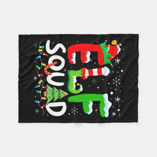 Elf Familie Kerst Bijpassende Pyjama Xmas Elf Squ Fleece Deken (Voorkant (Horizontaal))