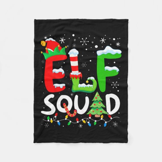 Elf Familie Kerst Bijpassende Pyjama Xmas Elf Squ Fleece Deken (Voorkant)