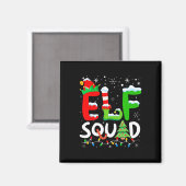 Elf Familie Kerst Bijpassende Pyjama Xmas Elf Squ Magneet (Voorkant / Achterkant)
