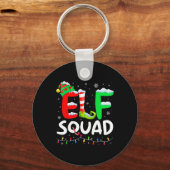 Elf Familie Kerst Bijpassende Pyjama Xmas Elf Squ Sleutelhanger (Voorkant)