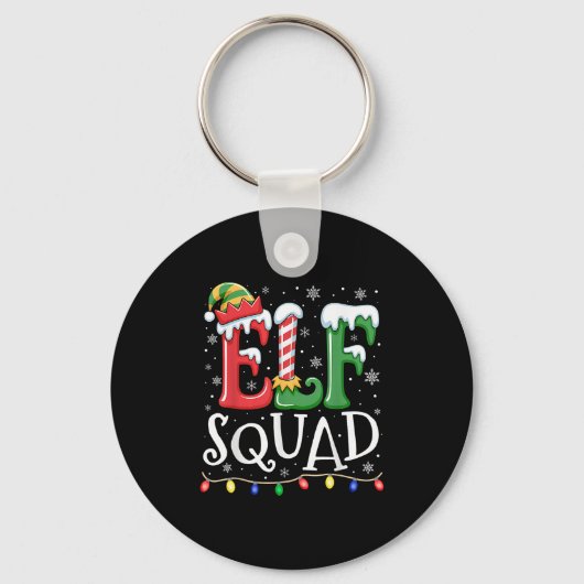 Elf Familie Kerst Bijpassende Pyjama Xmas Elf Squ Sleutelhanger (Voorkant)