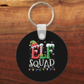 Elf Familie Kerst Bijpassende Pyjama Xmas Elf Squ Sleutelhanger (Voorkant)