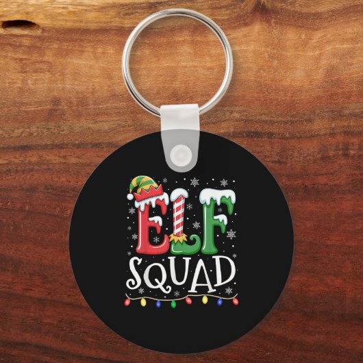 Elf Familie Kerst Bijpassende Pyjama Xmas Elf Squ Sleutelhanger (Voorkant)