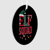 Elf Familie Kerst Matching Pyjama's Elf Squad Ornament (voorkant)