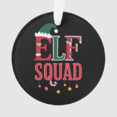 Elf Familie Kerst Matching Pyjama's Elf Squad Ornament (voorkant)