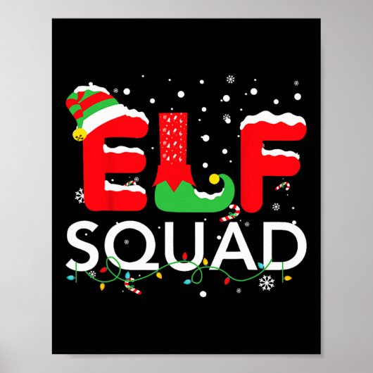 Elf Familie Kerst Matching Pyjama's Xmas Elf Squ Poster (Voorkant)