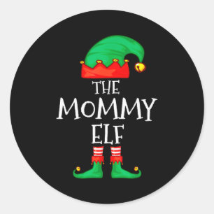 Elf Familie Kerstmis Mama Moeder Elf Trui Ronde Sticker