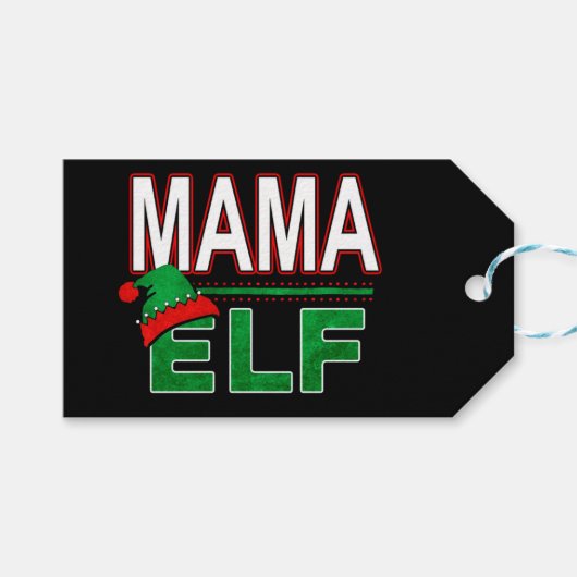 Elf Familie | Mama Elf Kerstvakantie #TeamElf Cadeaulabel (Voorkant (Horizontaal))