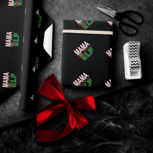 Elf Familie | Mama Elf Kerstvakantie #TeamElf Cadeaupapier