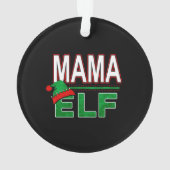 Elf Familie | Mama Elf Kerstvakantie #TeamElf Ornament (achterkant)