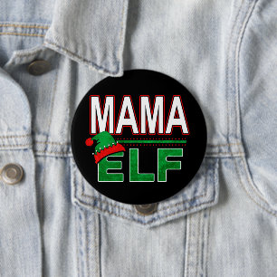 Elf Familie Mama Elf Kerstvakantie #TeamElf Ronde Button 4,0 Cm