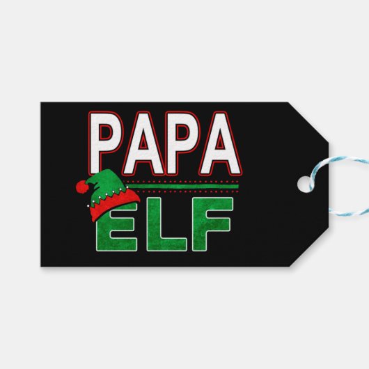Elf Familie | Papa Elf Kerstvakantie #TeamElf Cadeaulabel (Voorkant (Horizontaal))
