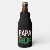 Elf Familie | Papa Elf Kerstvakantie #TeamElf Flesjeskoeler (Fles Voorkant)