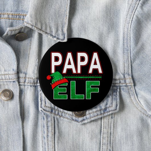 Elf Familie | Papa Elf Kerstvakantie #TeamElf Ronde Button 4,0 Cm (In situ)