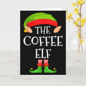 Elf Family Christmas Coffee Elf Sweater Matching C Kaart (Gele Bloem)