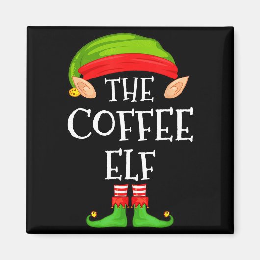 Elf Family Christmas Coffee Elf Sweater Matching C Magneet (Voorkant)