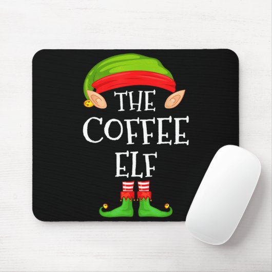 Elf Family Christmas Coffee Elf Sweater Matching C Muismat (Met muis)