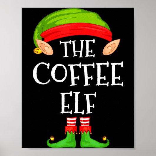 Elf Family Christmas Coffee Elf Sweater Matching C Poster (Voorkant)