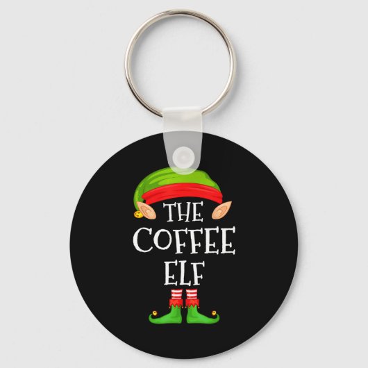 Elf Family Christmas Coffee Elf Sweater Matching C Sleutelhanger (Voorkant)