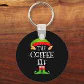 Elf Family Christmas Coffee Elf Sweater Matching C Sleutelhanger (Voorkant)