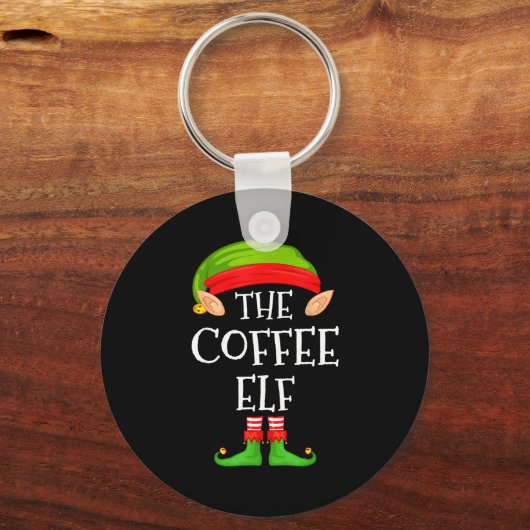 Elf Family Christmas Coffee Elf Sweater Matching C Sleutelhanger (Voorkant)