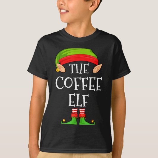 Elf Family Christmas Coffee Elf Sweater Matching C T-shirt (Voorkant)
