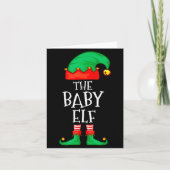 Elf Family Christmas Funny The Baby Elf Sweater Bo Kaart (Voorkant)