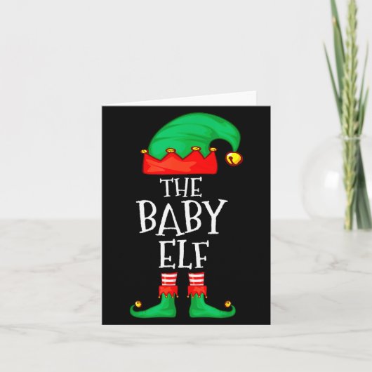 Elf Family Christmas Funny The Baby Elf Sweater Bo Kaart (Voorkant)