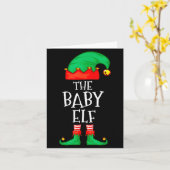 Elf Family Christmas Funny The Baby Elf Sweater Bo Kaart (Gele Bloem)