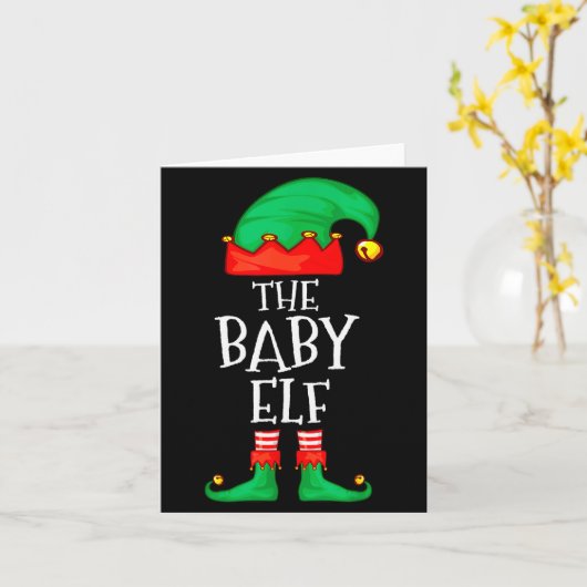 Elf Family Christmas Funny The Baby Elf Sweater Bo Kaart (Gele Bloem)