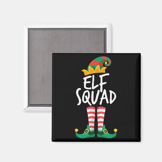 Elf Family Christmas Group Matching Pajamas Xmas E Magneet (Voorkant / Achterkant)