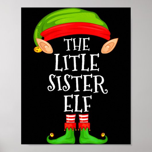 Elf Family Christmas Little Sister Elf Sweater Mat Poster (Voorkant)