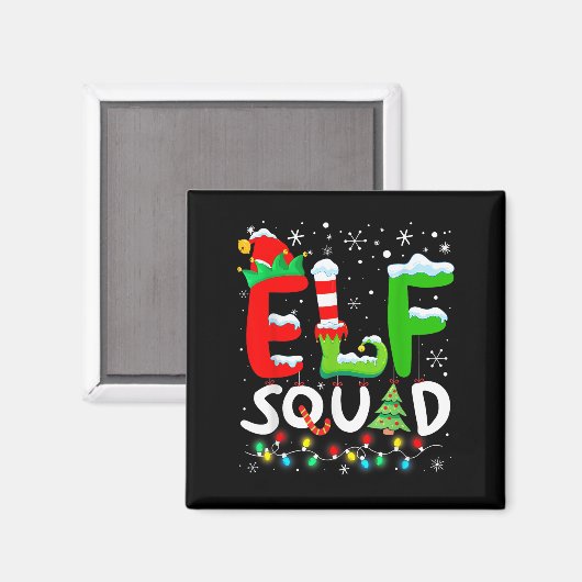 Elf Family Christmas Matching Pajamas Funny Xmas E Magneet (Voorkant / Achterkant)
